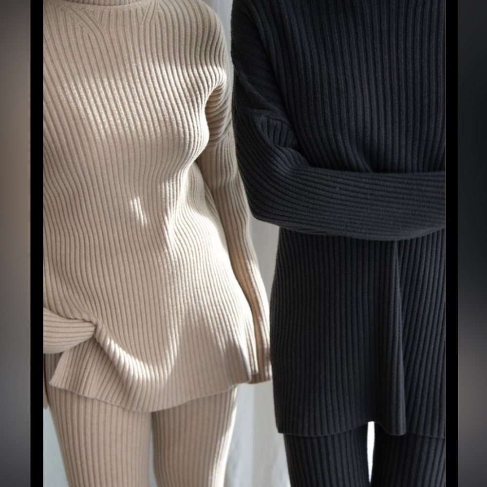 Oak + Fort charcoal turtleneck lounge set